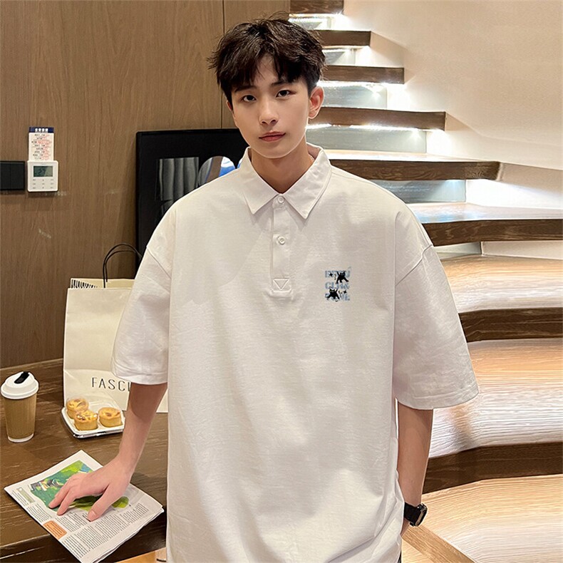 可设48小时支持抖音得物来样二开网眼透气翻领t恤美式短袖POLO衫，男装T恤，电商A486-1