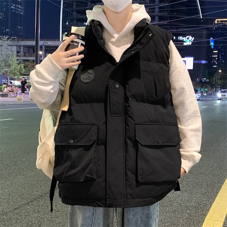 5万件主推M-8XL大码马夹男秋冬季立领工装羽绒棉加肥加厚宽松外套,男装工装外套,星座109