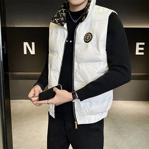 新款男士亮面羽绒马甲加厚款防寒佳品309B-3-8857-P110图片