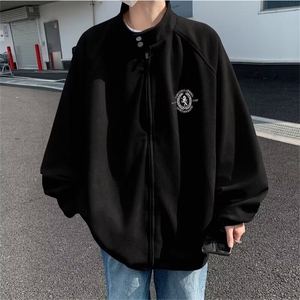 F697P65立领青少年复古拼接刺绣夹克 中领廓形插肩袖 外套男女款图片