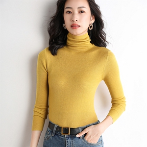 修身纯色高领毛衣女2024秋季新款时尚长袖针织衫图片