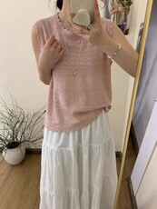 无袖镂空背心，女装T恤，源达羊绒