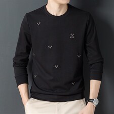 SV60906男式2023秋季新款长袖T恤男韩版商务休闲男装卫衣P66，男装卫衣，电商B360