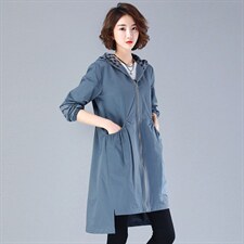 风衣时尚舒适连帽气质长袖中长款2021年秋季修身优雅,女装风衣,丽影随形