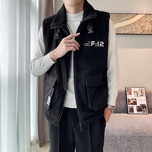 2024冬季加厚羊羔毛立领棉马甲背心外套男M501-p115控165图片