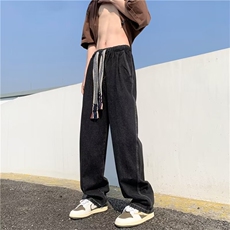 美式复古牛仔裤男oversize宽松阔腿裤潮牌百搭宽松直筒裤NG02-P48，男装牛仔裤，星座1008-1