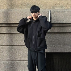 抖音得物高品质二开25秋冬美式重磅宽松结构设计连帽卫衣外套W78，男装卫衣，电商A486-1