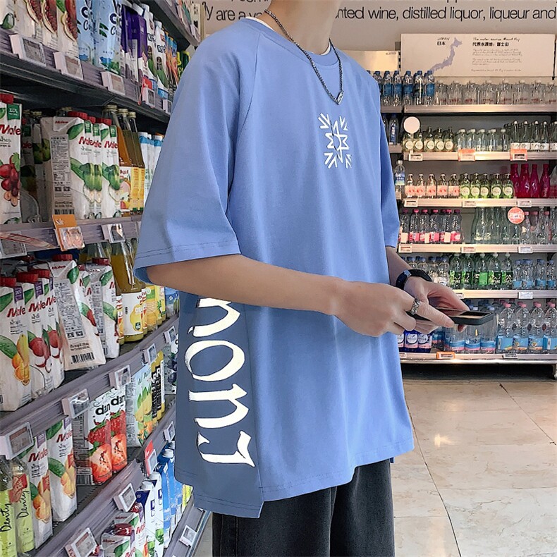 夏装港风纯棉立体T恤圆领创意印花短袖男女同款1577-P38控价58,男装T恤,电商A441-1