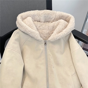 霜冻裂纹皮座山雕外套男女秋冬季美式ing高级感PU皮夹克棉服图片