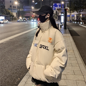 情侣装冬装 大领子pu软皮棉服 棉衣休闲加厚外套男女 G1109 P128图片