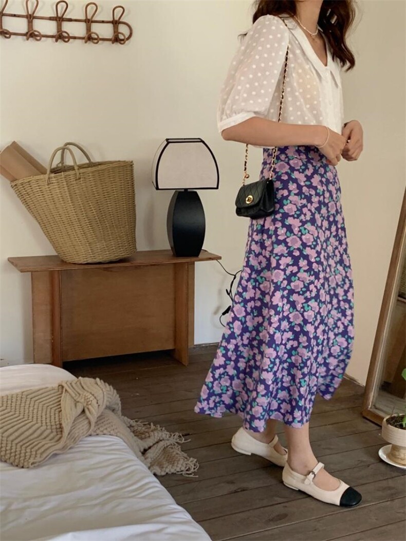 夏季新品/A字碎花半身裙，女装半身裙，Hello Tina