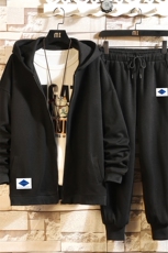 TK6061-P85开衫连帽卫衣套装男运动套装两件套砖墙挂拍，男装卫衣，电商A040A