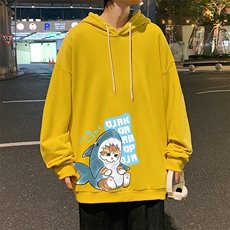WY2217-P35纯棉连帽卫衣男大码运动帽衫宽松薄外套男，男装卫衣，电商A040