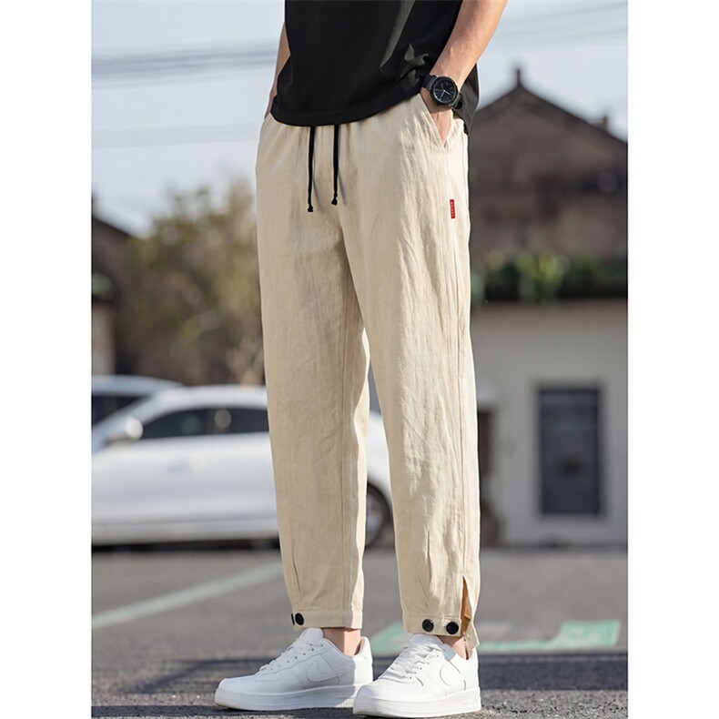 2026夏季新品七分休闲萝卜裤潮流脚口扣袢K383-P30，男装休闲裤，电商A178