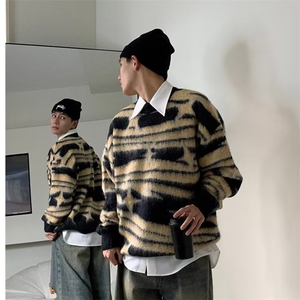 现货 美式宽松提花圆领毛衣男9175/P45图片