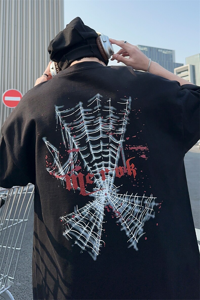 XY5467-TP35烫钻短袖男夏季印花T恤青少年痞帅上衣五分袖,男装T恤,电商A102-1