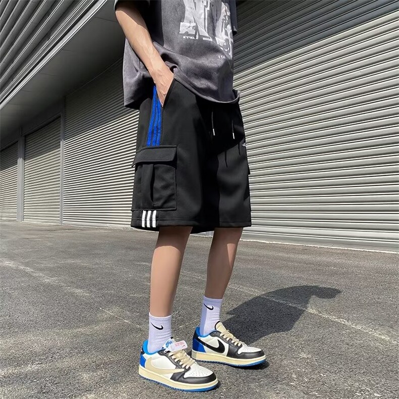 2023港风文艺做旧短裤男春夏宽松潮流五分裤,男装休闲裤,星座716-3