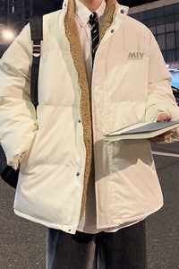 两面穿羊羔绒男秋冬ins袄外套加厚宽松立领服Z   W2326-P78图片