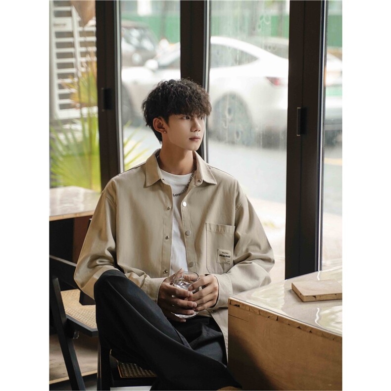 2025秋新工装休闲长袖衬衣外套男衬衫港风705-1-CH507-P63控98,男装衬衫,星座705-1