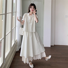 夏装新款甜美气质小香风花边半身裙两件套2C135-6895P145K218，女装套装/套裙，2C135