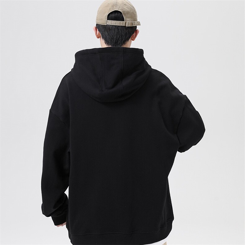 新款港风宽松纯色连帽潮流宽松假两件卫衣男EY-3544-P65,男装卫衣,电商B306