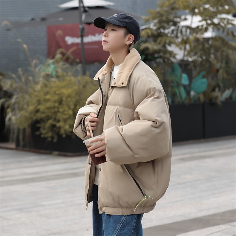 冬季新款翻领防水面包服棉衣潮牌宽松休闲加厚保暖棉衣,男装棉衣,星座410-6（原星座1304-1）