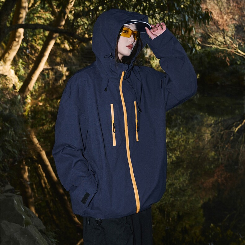 美式休闲宽松立体裁剪冲锋衣潮连帽夹克男大码工装外套JK5011-P65，男装夹克，星座610B-1