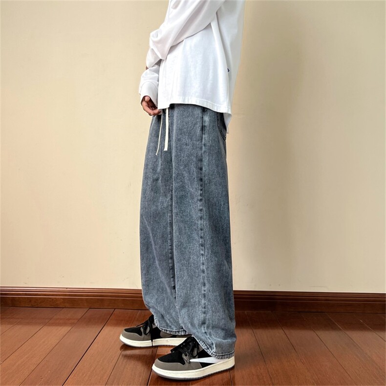 美式复古牛仔裤男新款直筒宽松休闲长裤男阔腿裤A080-9291-P35，男装牛仔裤，电商A080