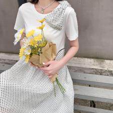 韩版波点连衣裙，女装连衣裙，天使公主