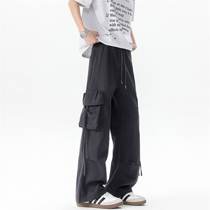 8XL-M 工装裤男冰丝垂感降落伞速干休闲阔腿美式运动裤夏K9134P48图片