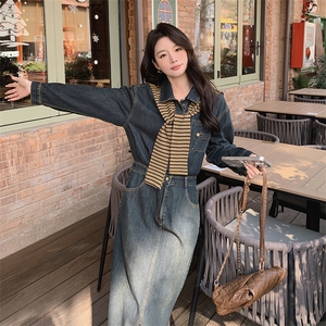 时尚春季牛仔连衣裙 中长款修身显瘦女装 潮流百搭单品图片