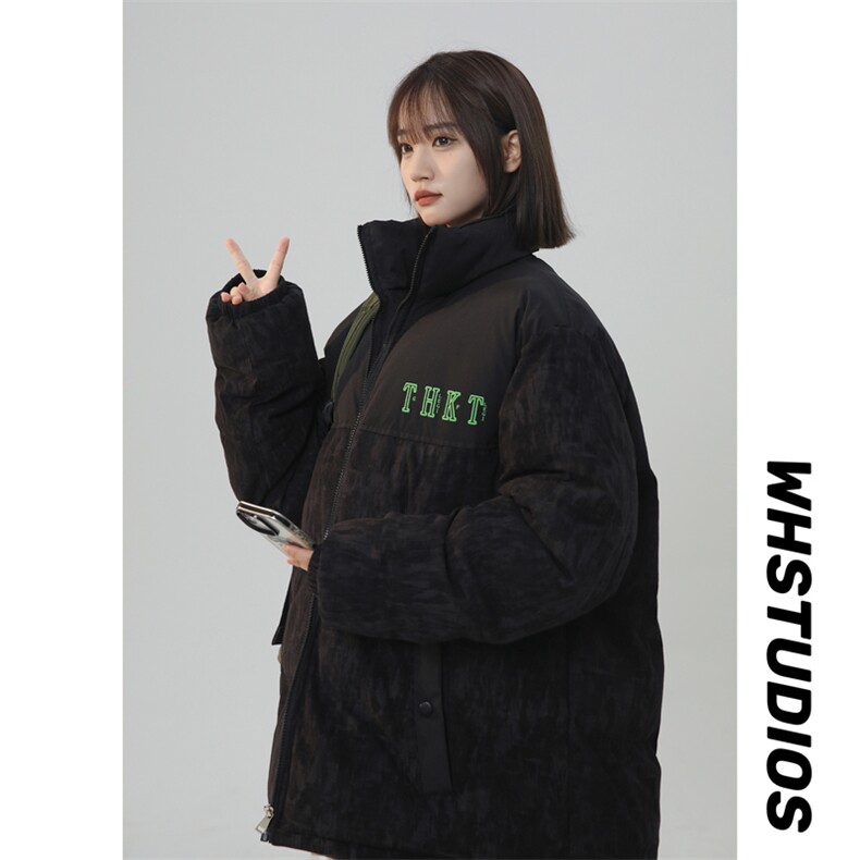 2025迷彩灯芯绒拼接棉衣男女中性风棉服面包服立领棉袄1615-P80,女装棉衣/棉服,星座207