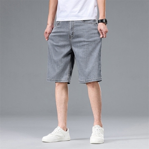 S913B男士新款夏季莱赛尔天丝短裤中腰宽松休闲牛仔五分裤图片