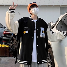 秋季夹克男士上衣棒球服PU皮袖L699-P60，男装夹克，星座1109-3