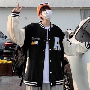 秋季 夹克 男士 上衣棒球服PU皮袖L699-P60图片