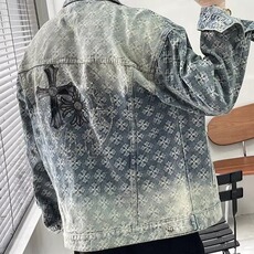 潮牌个性满印牛仔翻领衬衣外套男生秋季韩版休闲衬衫HH363P80，男装衬衫，星座1013-5