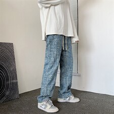 街头美式牛仔裤子男秋冬季高街宽松K430P45，男装牛仔裤，星座1116-2