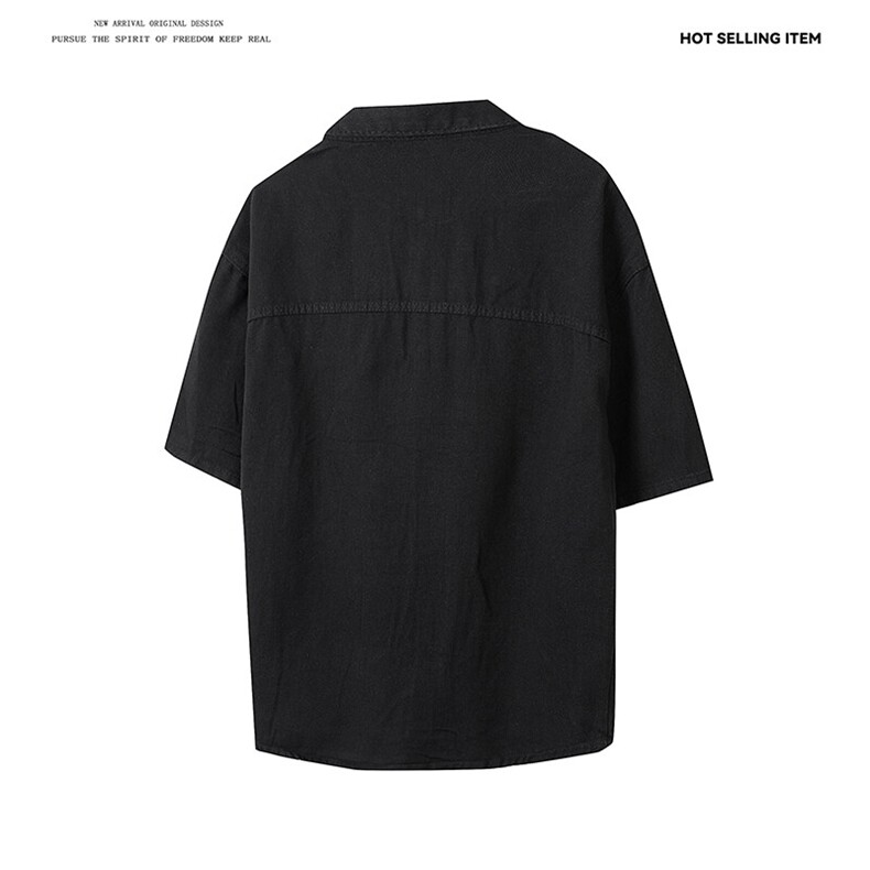 复古衬衫男夏装港风学生宽松小众设计感趣味新款男装XJ1012P50,男装衬衫,星座1013-1