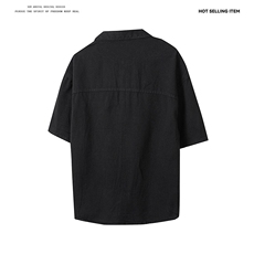 复古衬衫男夏装港风学生宽松小众设计感趣味新款男装XJ1012P50，男装衬衫，星座1013-1