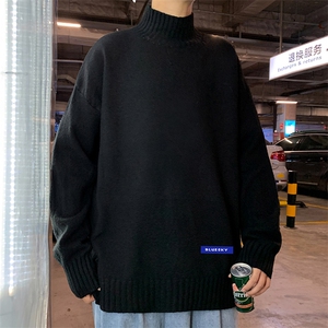 M18202-P45 加绒款-P65半高领毛衣男士大码针织衫男毛线衣男图片