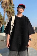 2023夏季美式百搭暗黑系打底T恤男设计感ins休闲短袖上衣T198-P35，男装T恤，电商A001-1