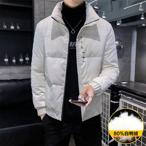312A-001-P175 2025冬季新款时尚蝴蝶图案羽绒服外套男80%白鸭绒4图片