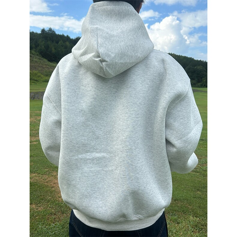 抖音得物高品质二开秋冬美式高街重磅结构辑明线连帽卫衣外套W75,男装卫衣,电商A486-1