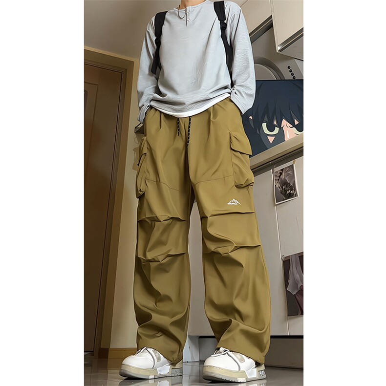 8XL-M刺绣冲锋裤男款大码春秋户外机能登山裤直筒阔腿裤KZ020P50图片
