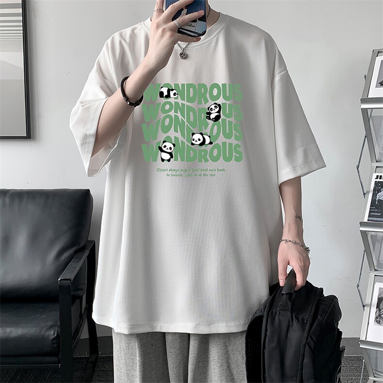 华夫格t恤男短袖男大码五分袖大皂风HT73376-P22,男装T恤,电商A040