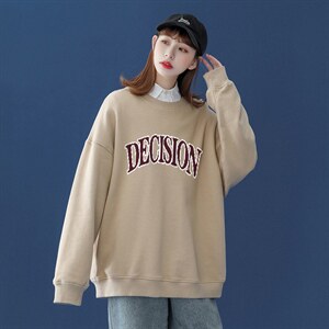 春季小众衣服2024年新款韩版字母宽松显瘦长袖卫衣W167P30控48