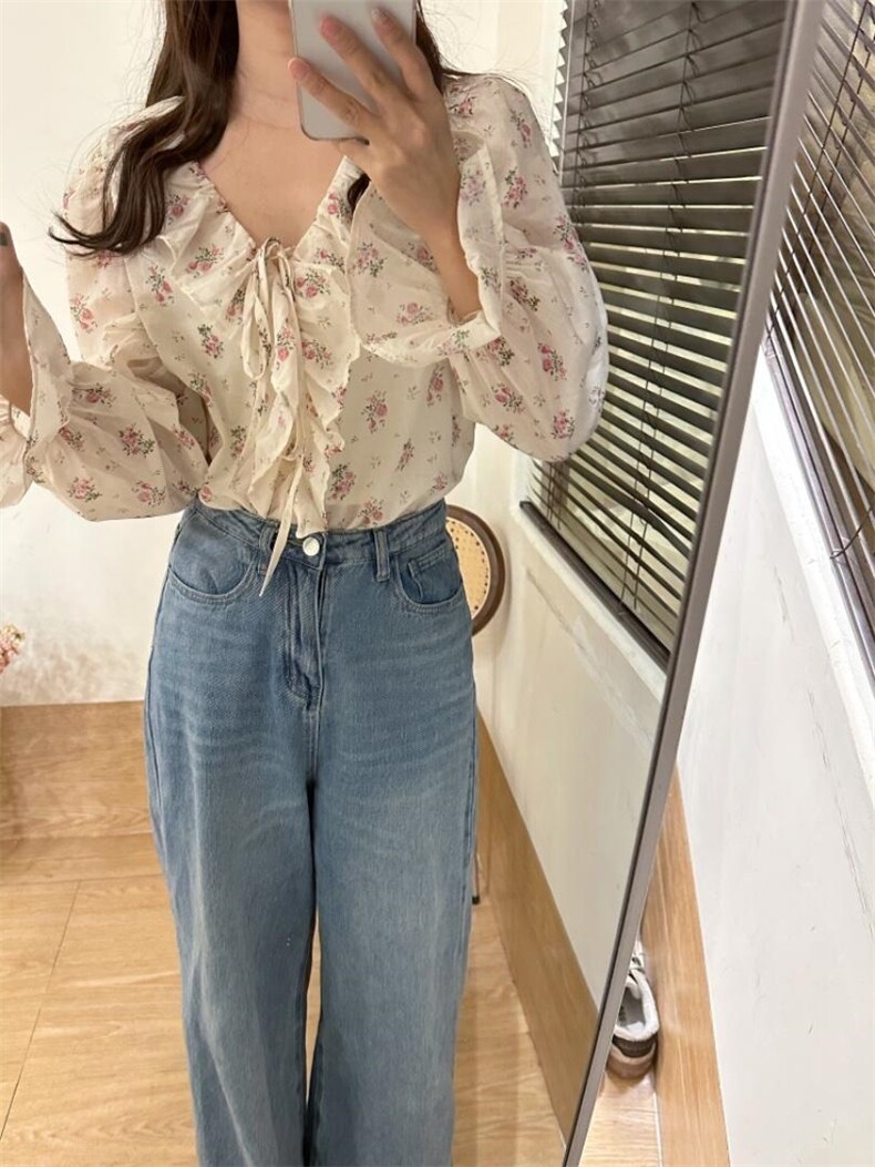 韩系春季花色小衫，其它，唇蔻