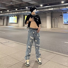 青春流行ins男直筒水洗牛仔裤N3306P62，男装牛仔裤，星座1116-2