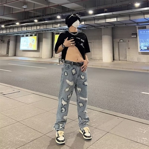 青春流行ins男直筒水洗牛仔裤N3306 P62图片