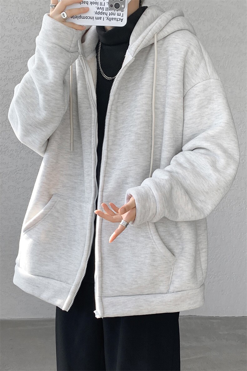 8XL-M高品质！卫衣厚外套男加绒加厚开衫羊羔毛卫衣WY13P68控88,男装卫衣,电商D206-1